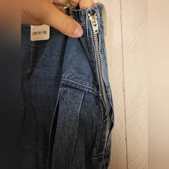 NWT Free People Dark Blue Denim Lily Shorts - Picture 5 of 9